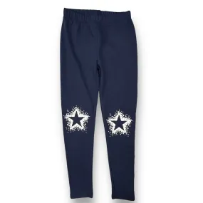 Girls Gap Size 10/12 L Navy Star Print Fleece Lined Leggings