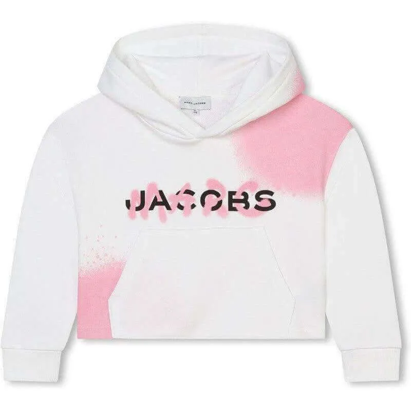 Girls White Graffiti Hoodie