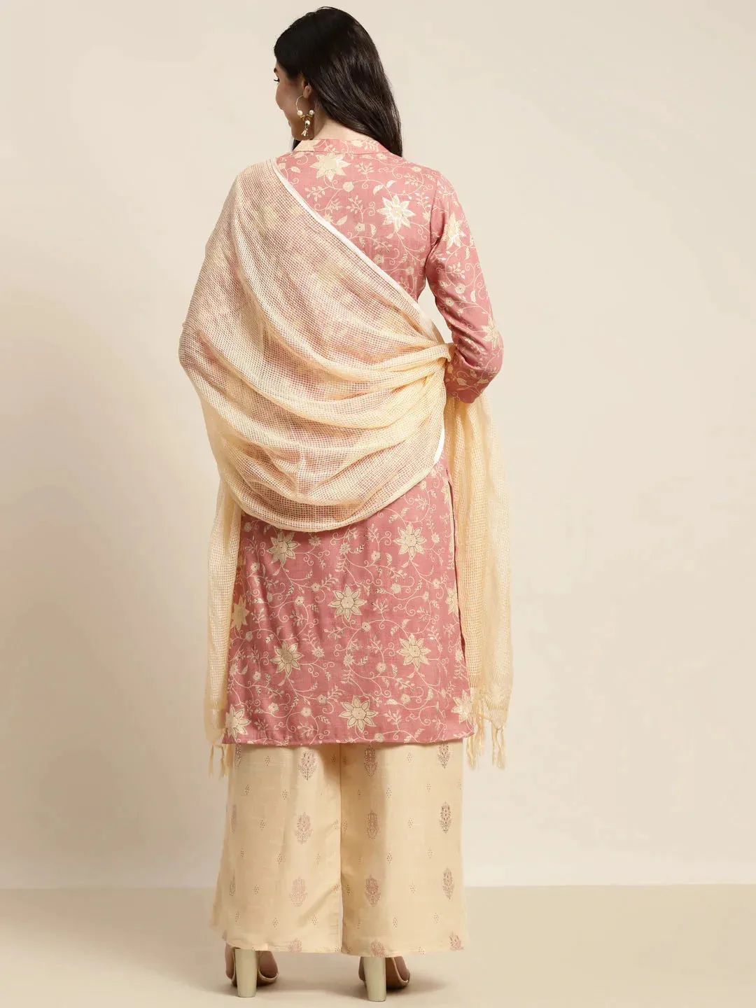 Gotta Patti Work Kurta, Palazzos & Dupatta