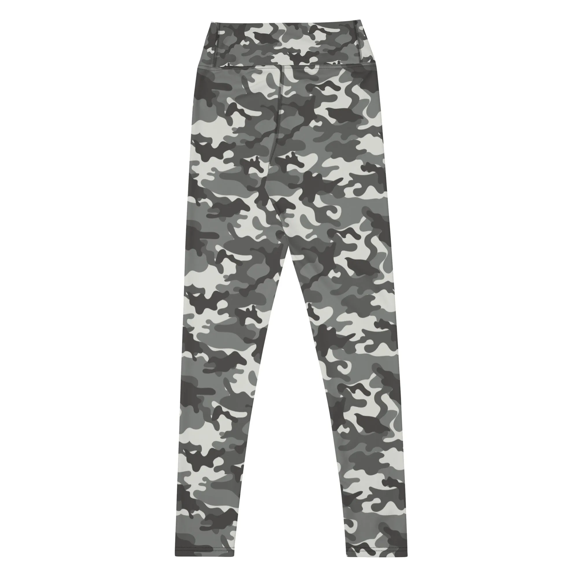 Grey Camo Yoga Leggings Women, Camouflage High Waisted Pants Cute Printed Workout Running Gym Designer Tights