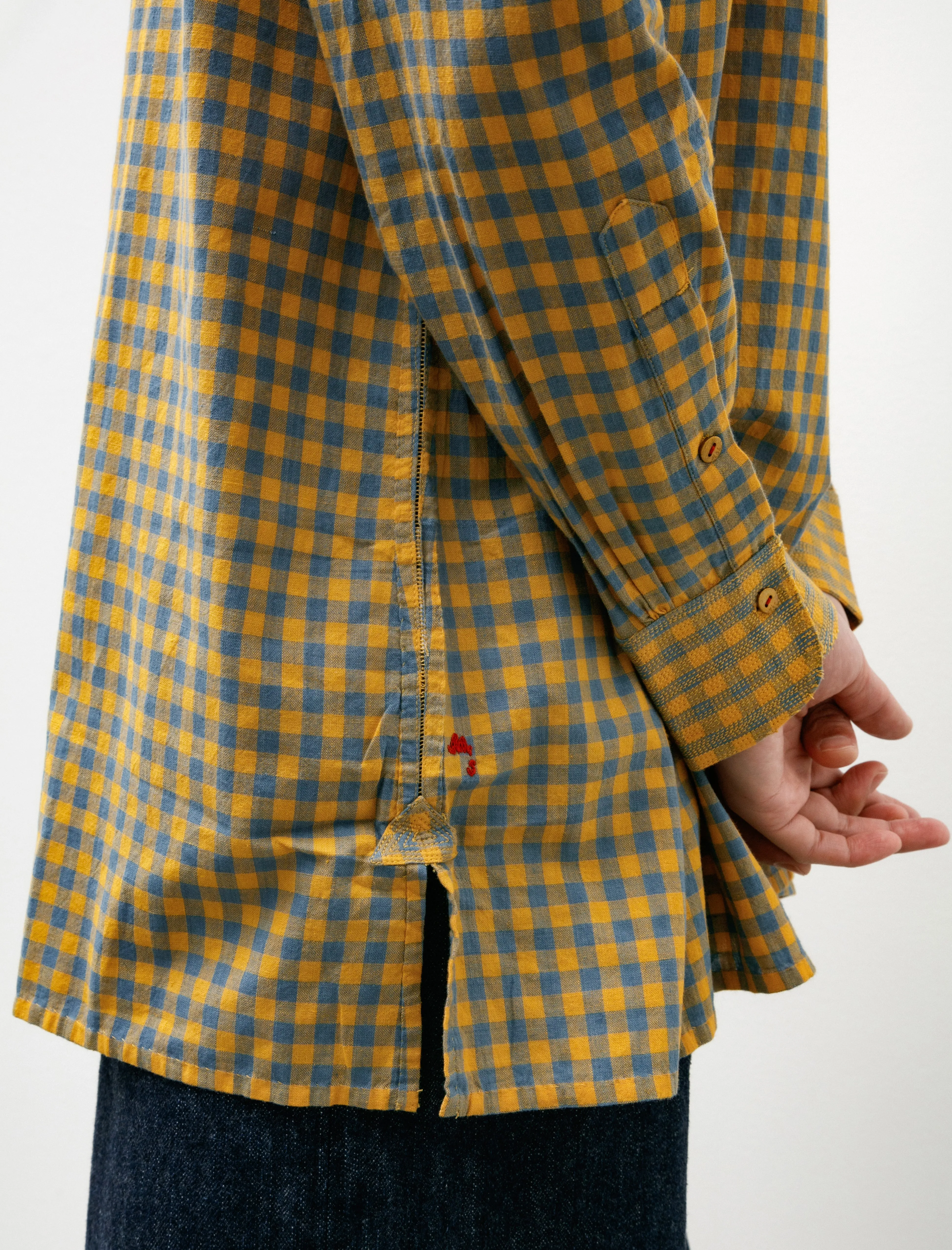 Gupta Khadi Cotton Check Yellow