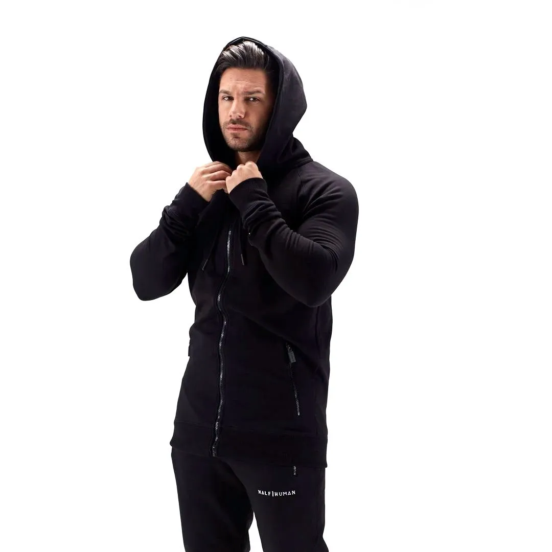 Half Human Mens Zip Hoodie