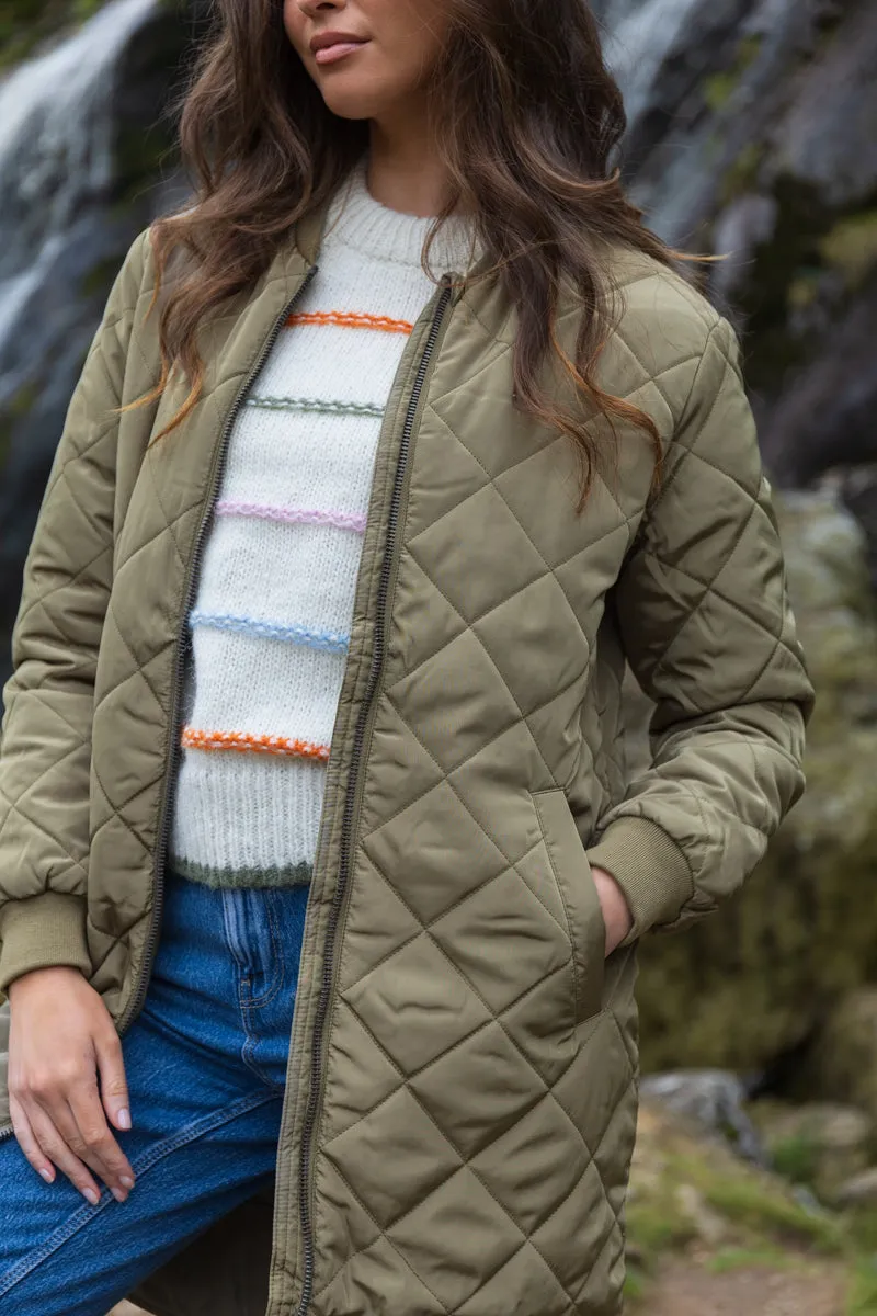 Jessica Green Quilted Coat