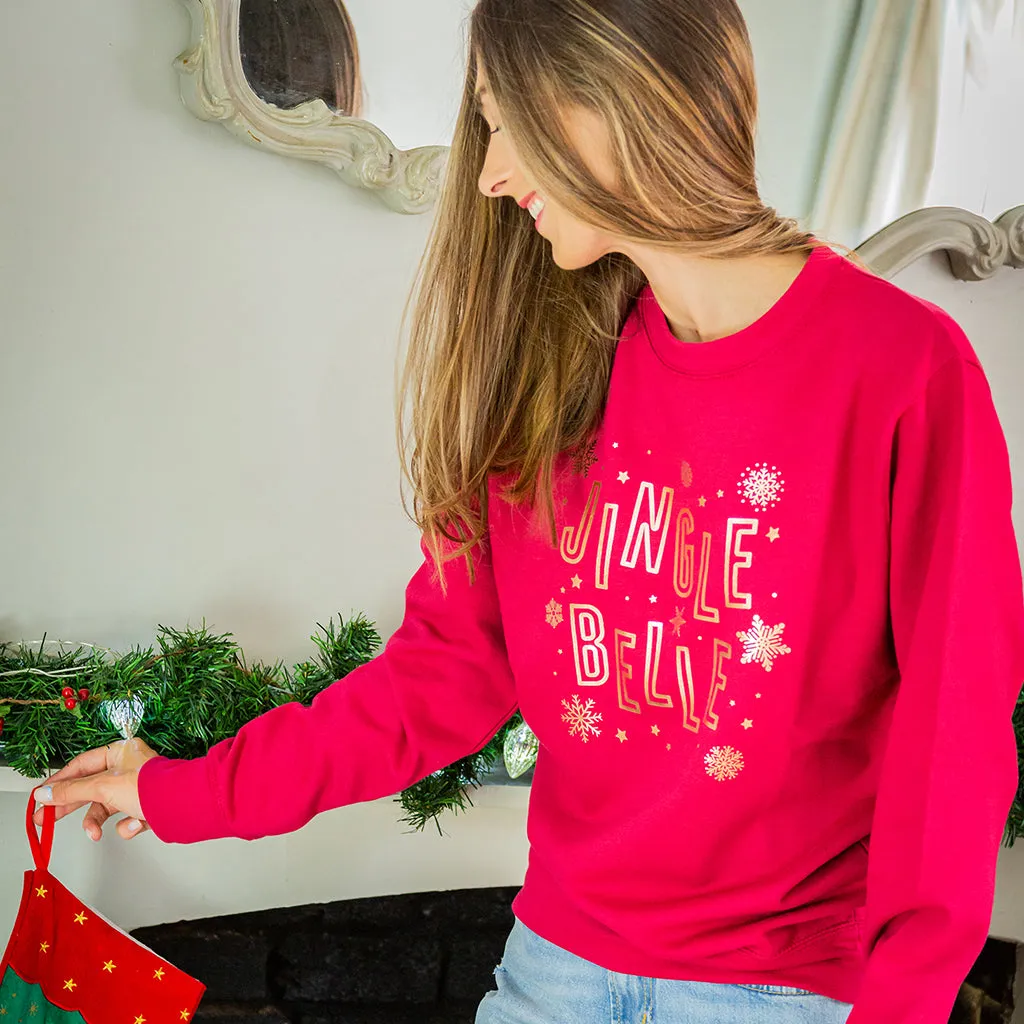 Jingle Belle Metallic Printed Christmas Sweatshirt