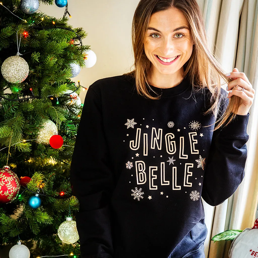 Jingle Belle Metallic Printed Christmas Sweatshirt