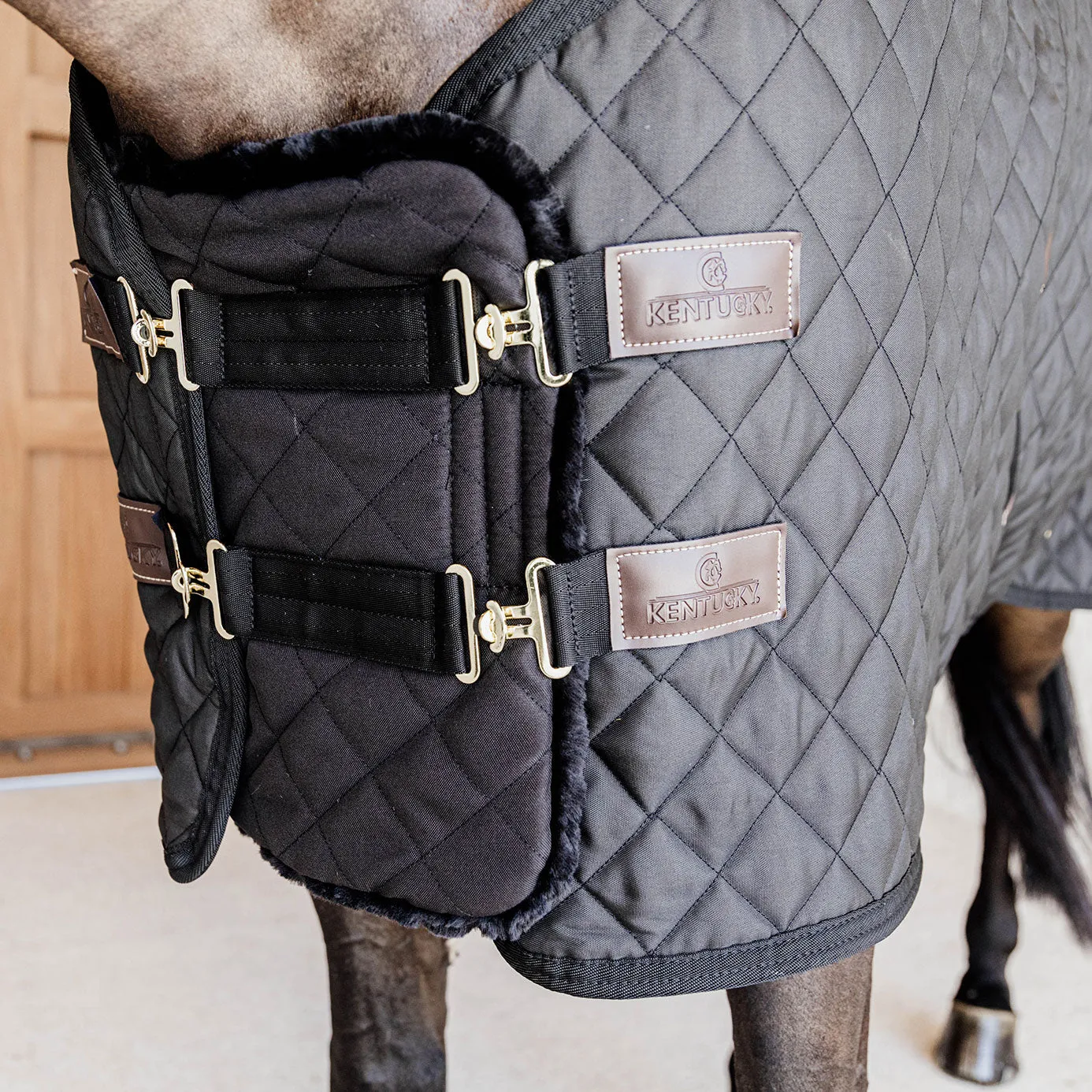 Kentucky Horsewear Quilted Sheepskin Chest Expander - Black