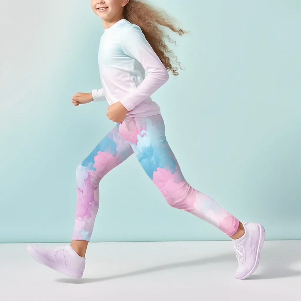 Kids Pastel Clouds Leggings