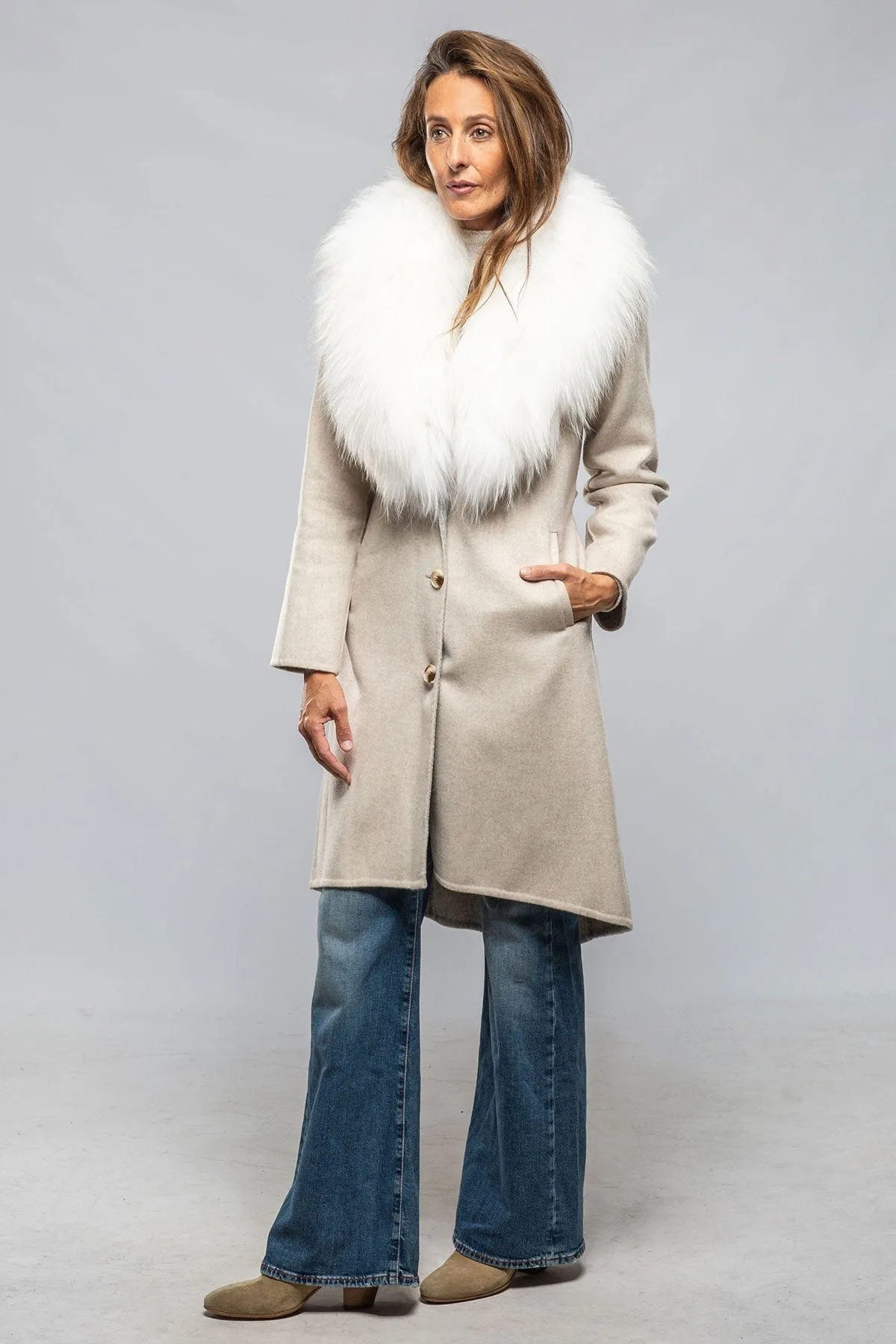 Liana Virgin Wool Coat In Oatmeal