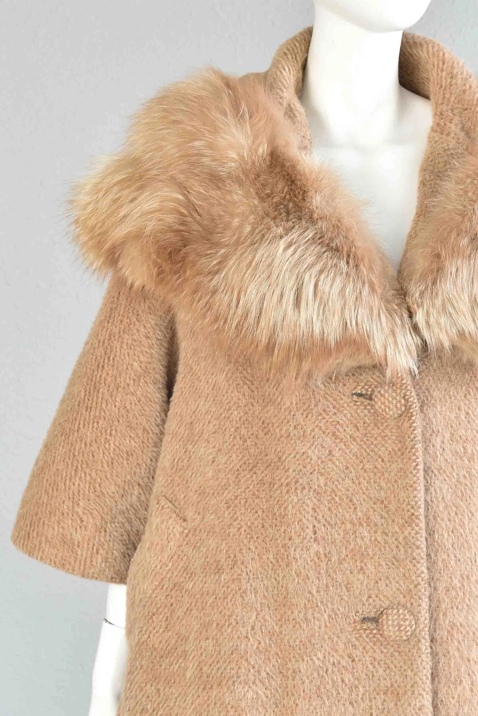 Lilli Ann 60s Fox & Mohair Swing Coat