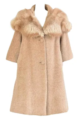 Lilli Ann 60s Fox & Mohair Swing Coat