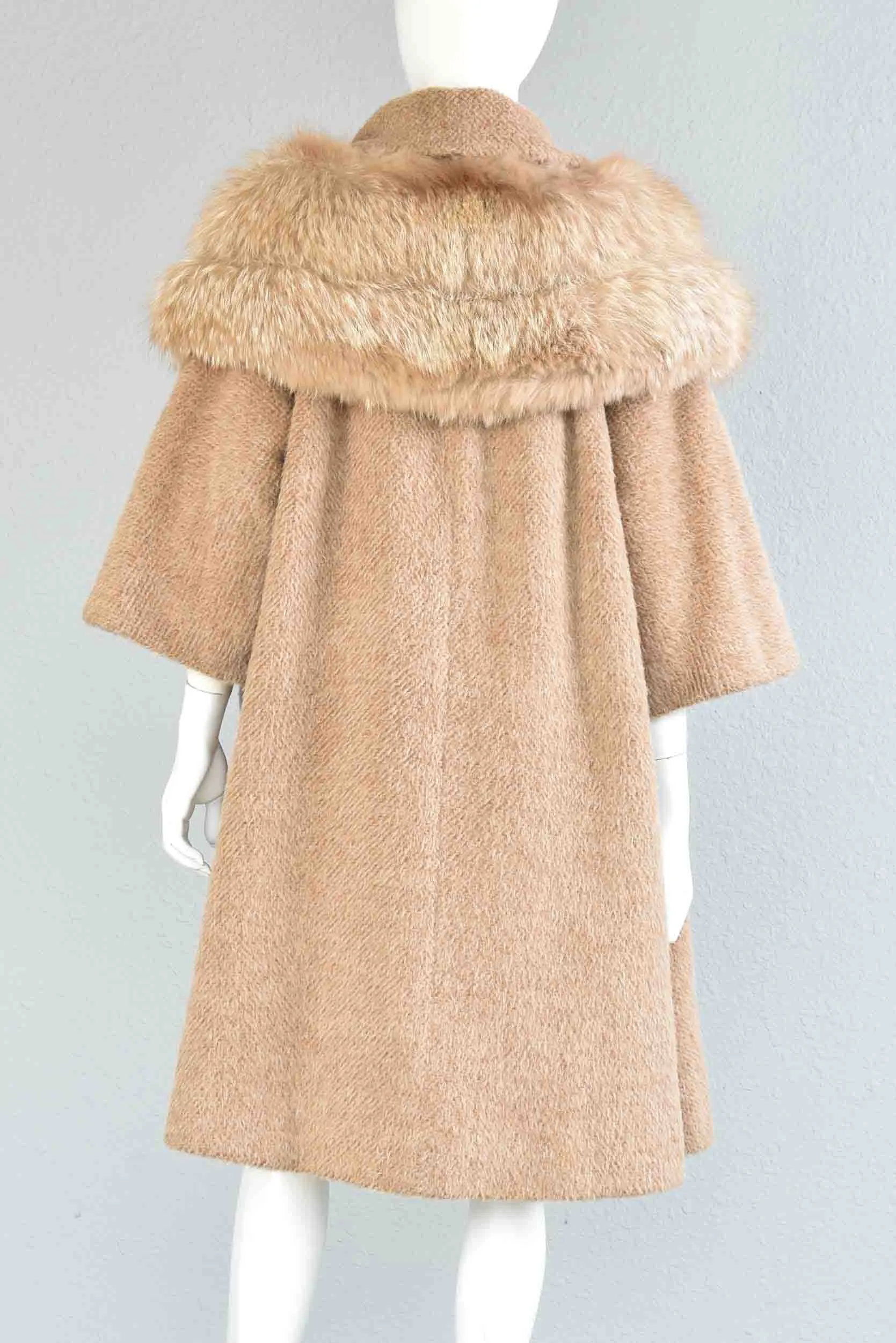 Lilli Ann 60s Fox & Mohair Swing Coat