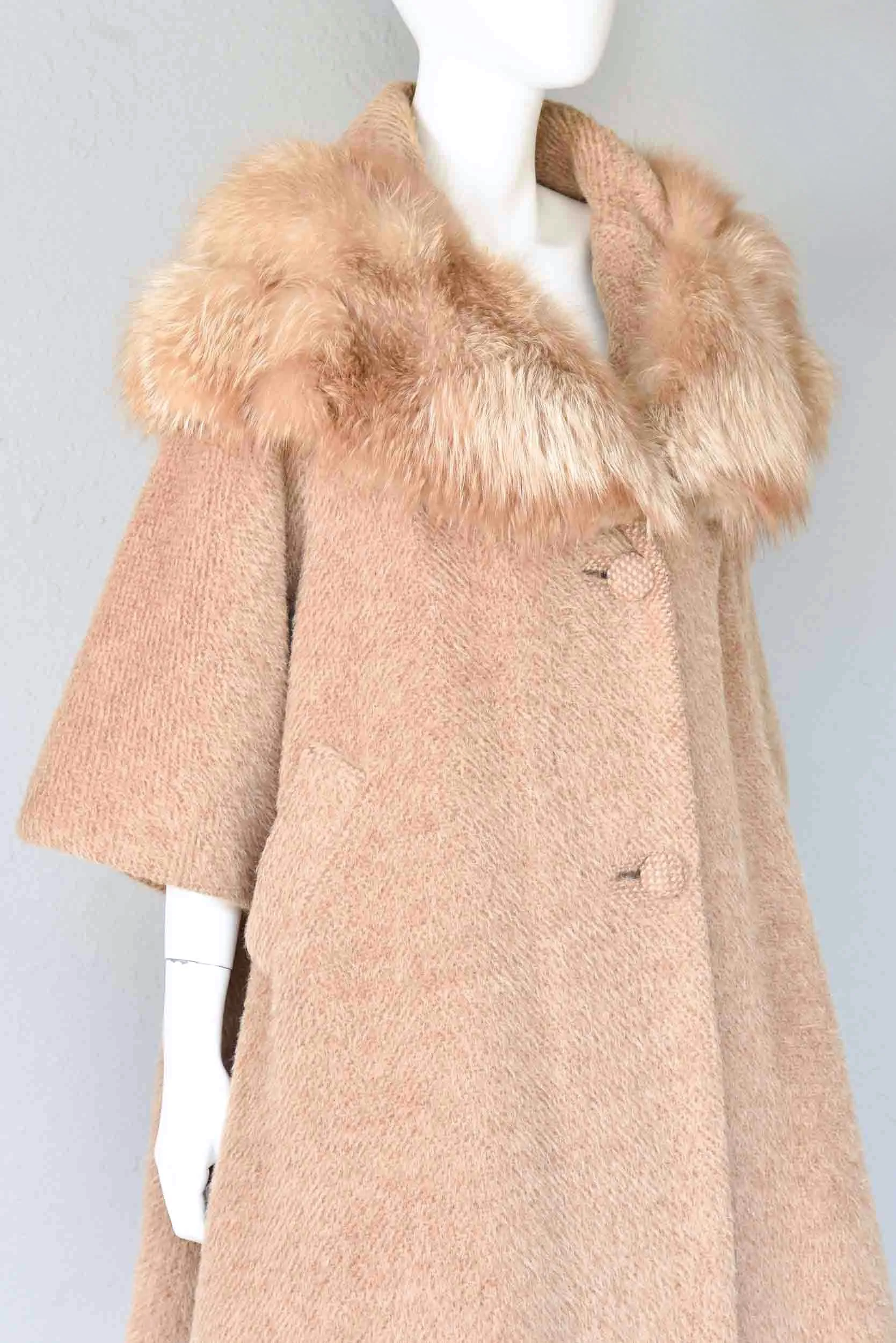 Lilli Ann 60s Fox & Mohair Swing Coat