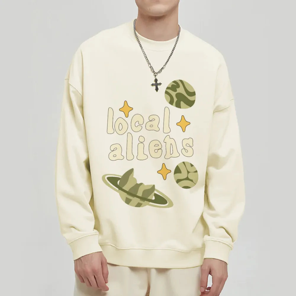 “Local Aliens Print Cotton” Sweatshirt