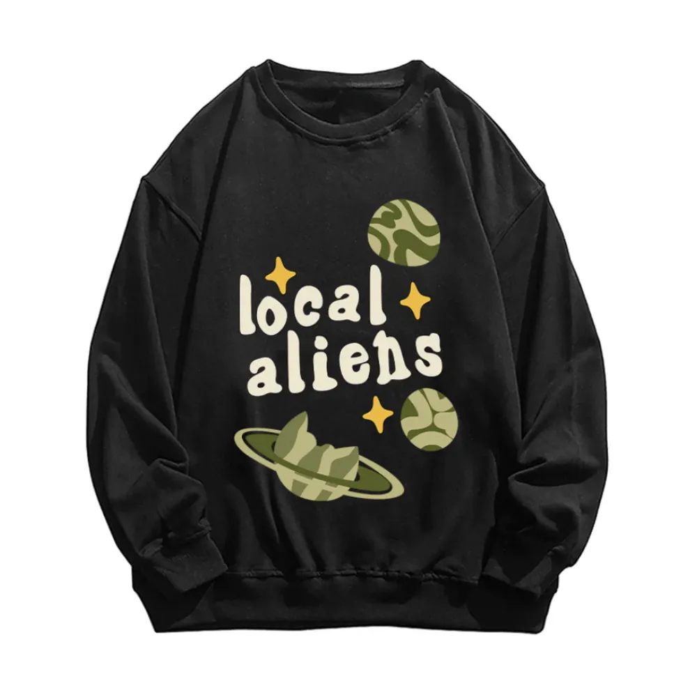 “Local Aliens Print Cotton” Sweatshirt