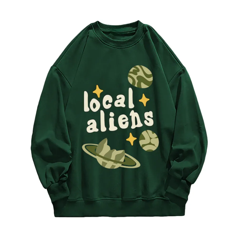 “Local Aliens Print Cotton” Sweatshirt