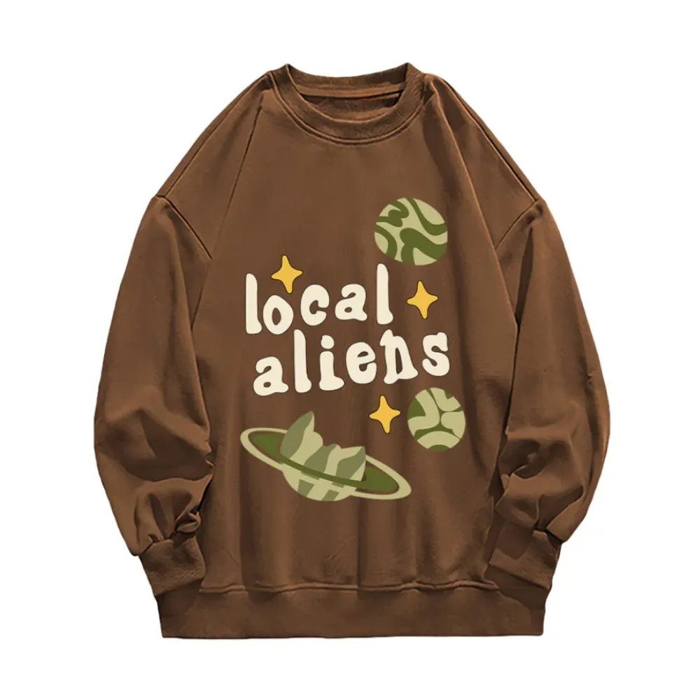 “Local Aliens Print Cotton” Sweatshirt