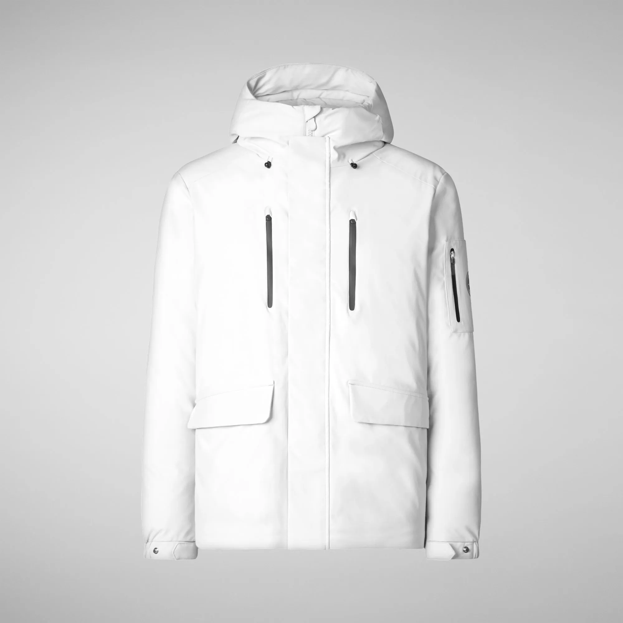 Man's hooded parka Hiram in white