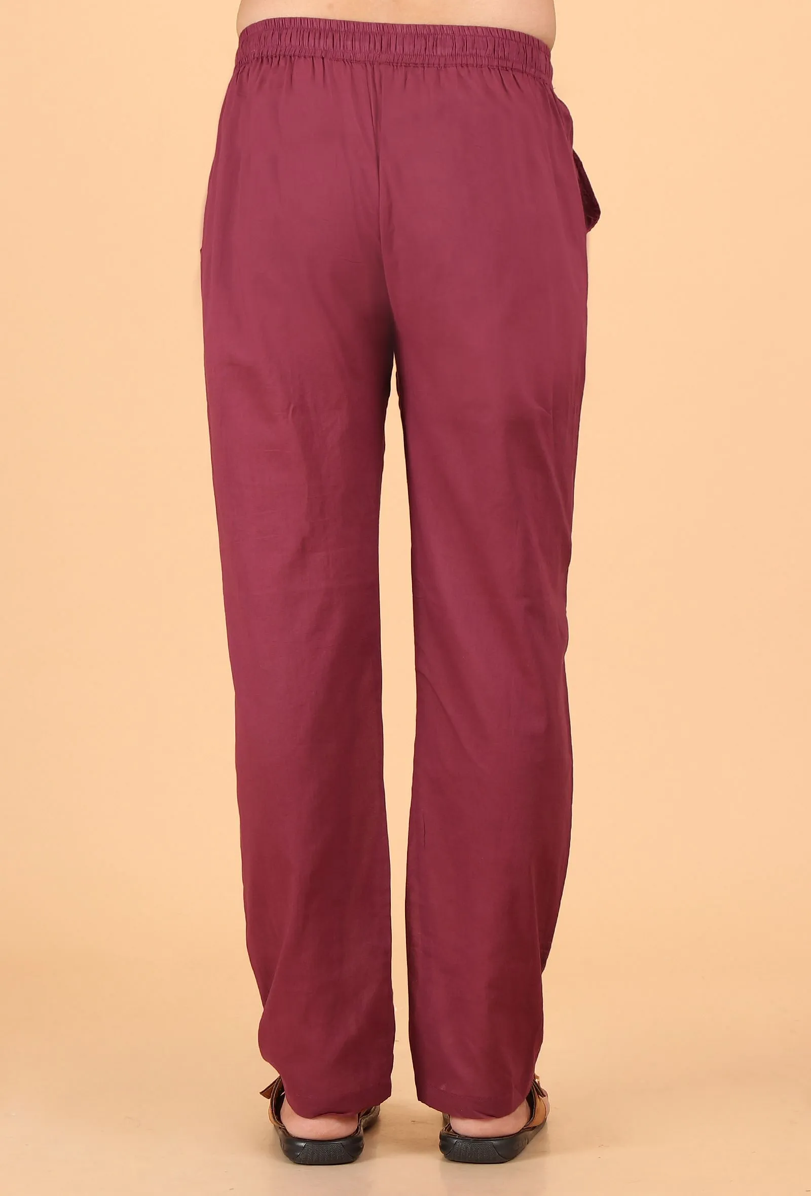 Maroon Cotton Mulmul Kurta & Pant