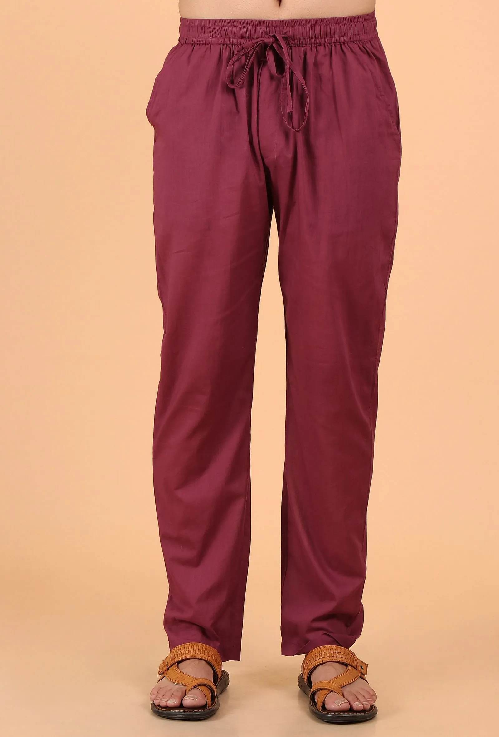 Maroon Cotton Mulmul Kurta & Pant