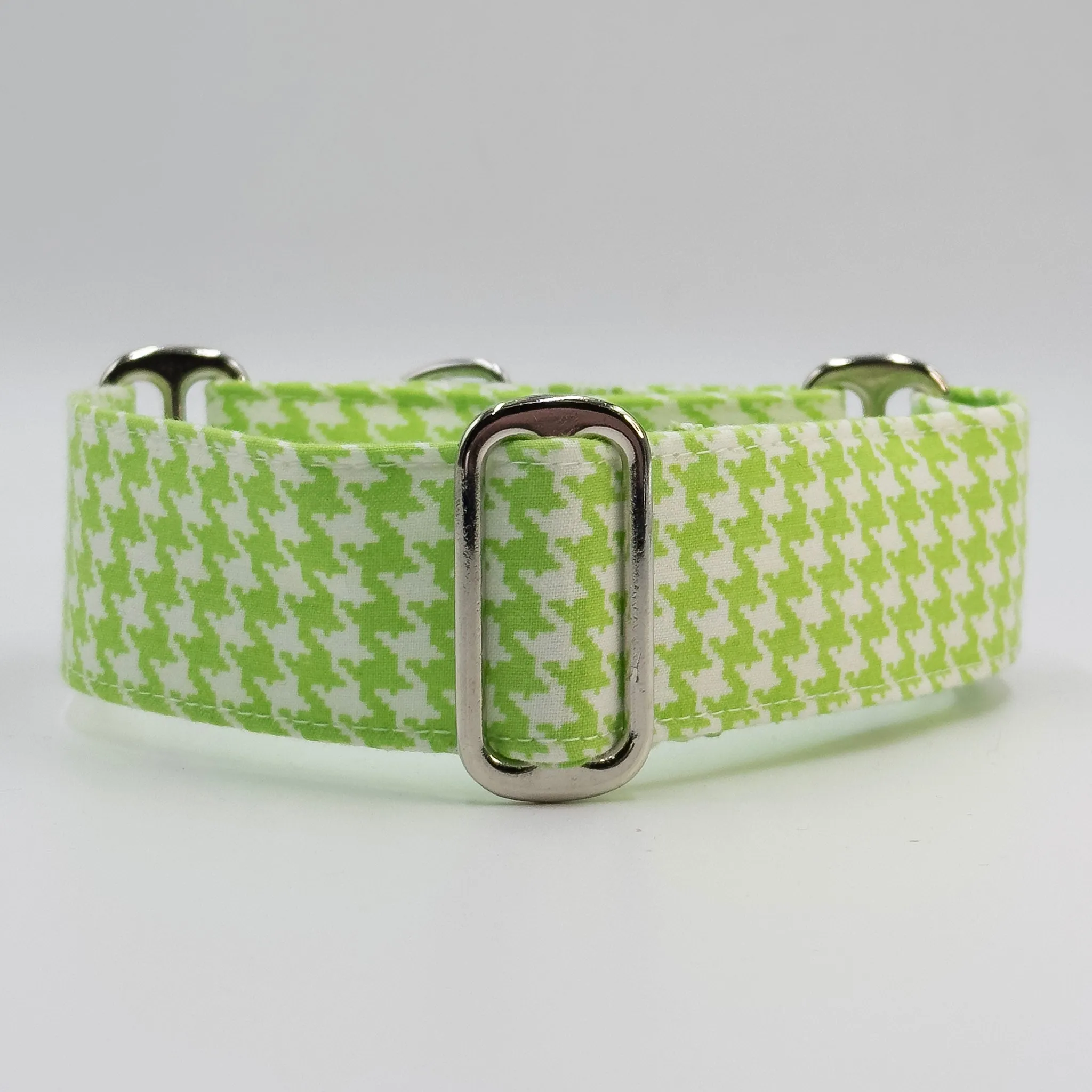 Martingale Collar - Houndstooth Lime