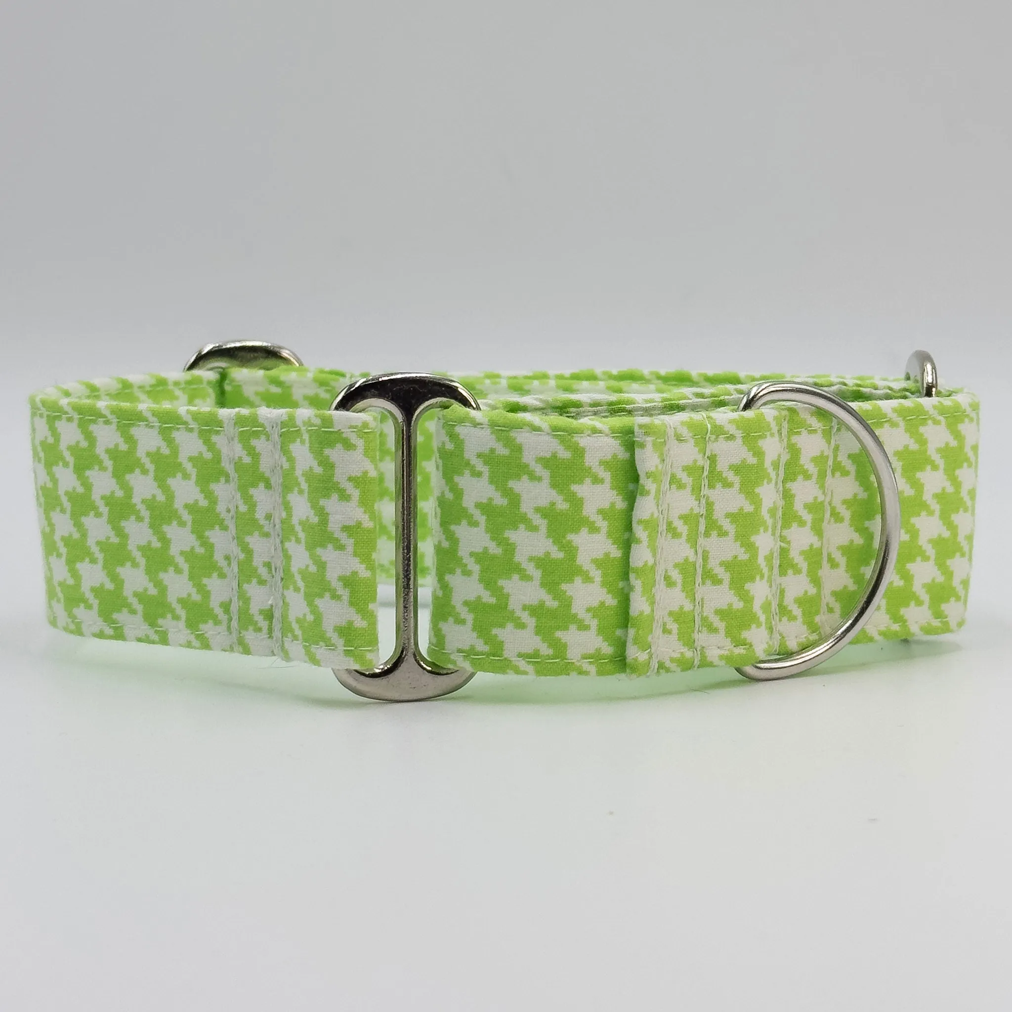 Martingale Collar - Houndstooth Lime