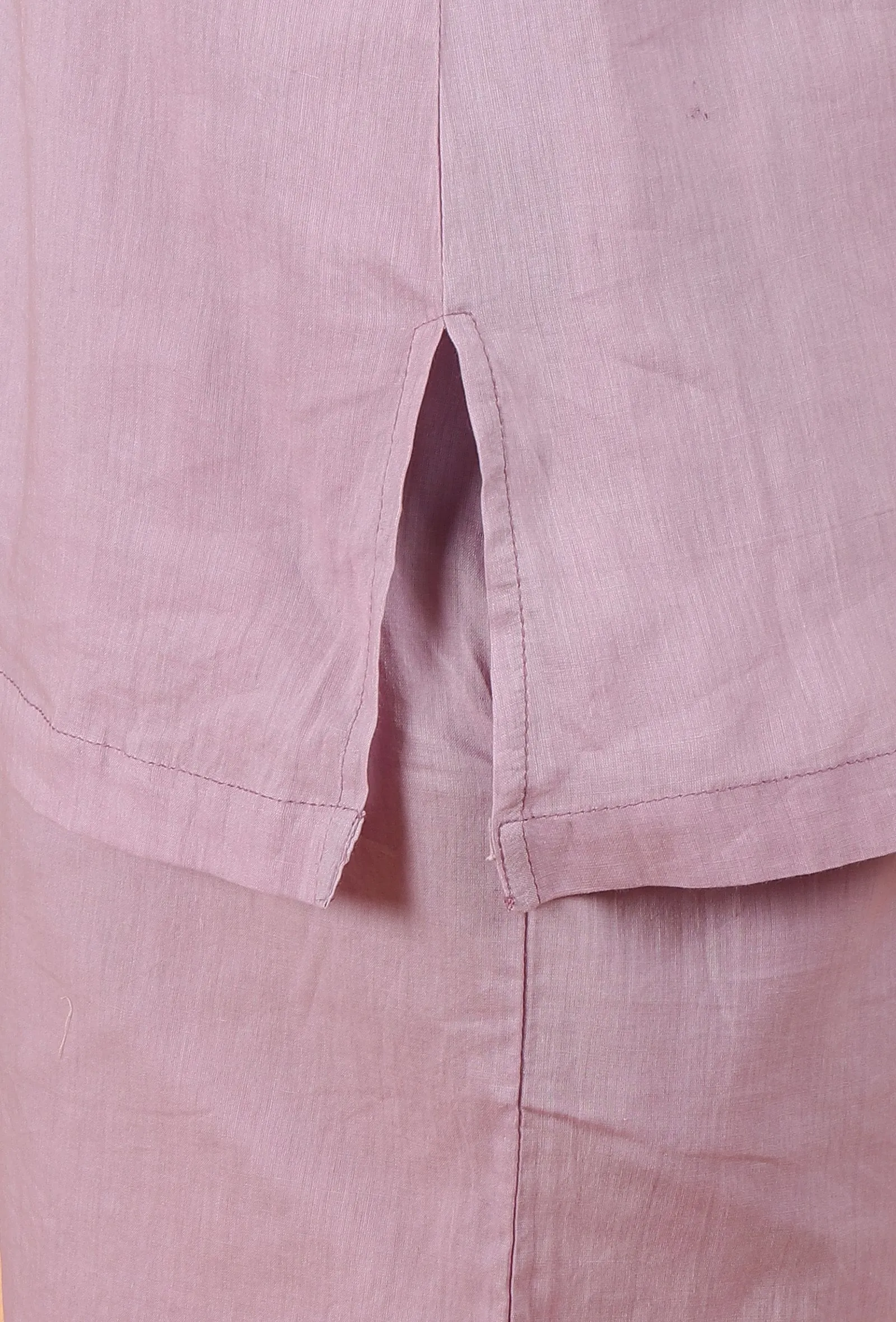 Mauve Cotton Mulmul Short Kurta & Capri Pant