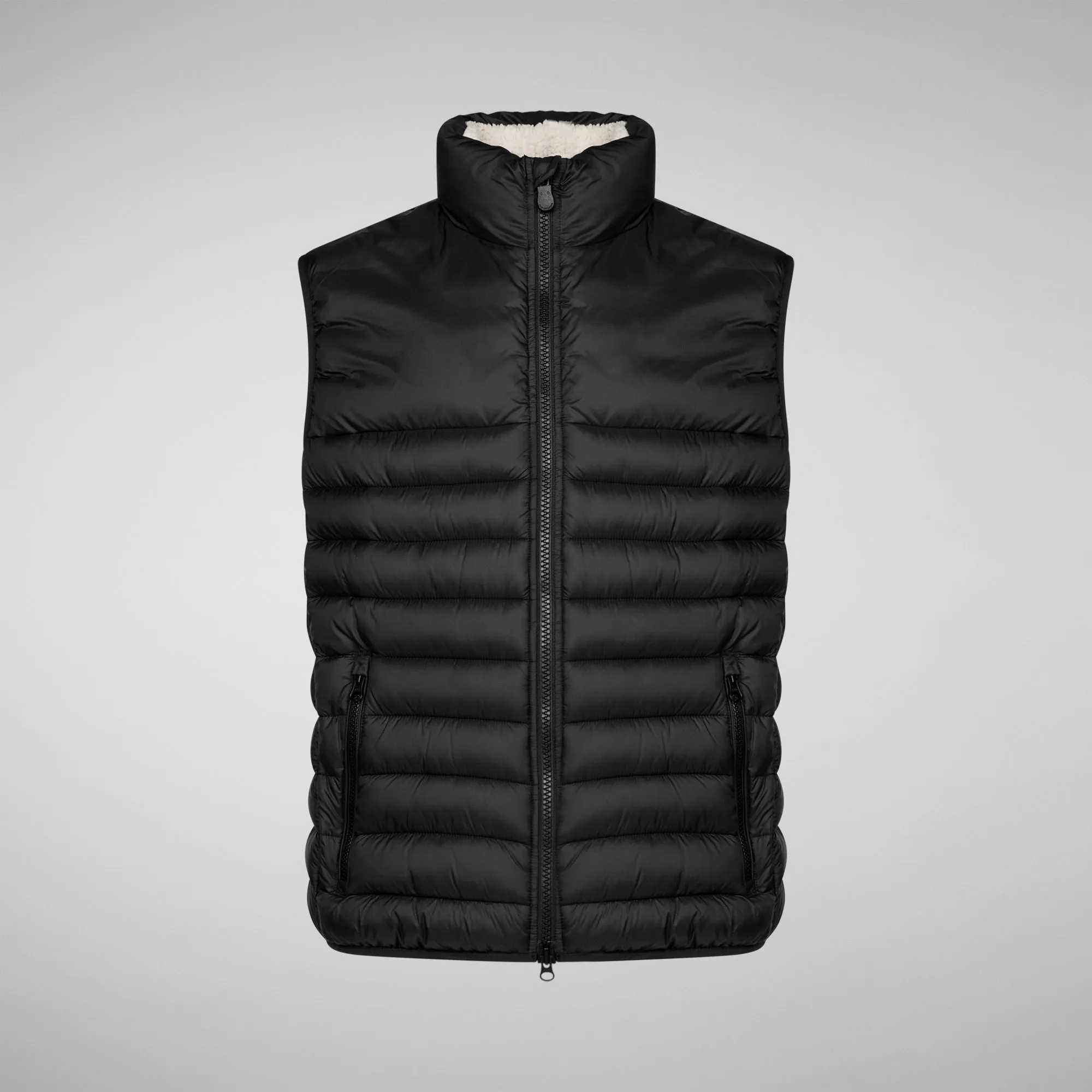 Men's Majus Puffer Vest with Faux Fur Lining in Black