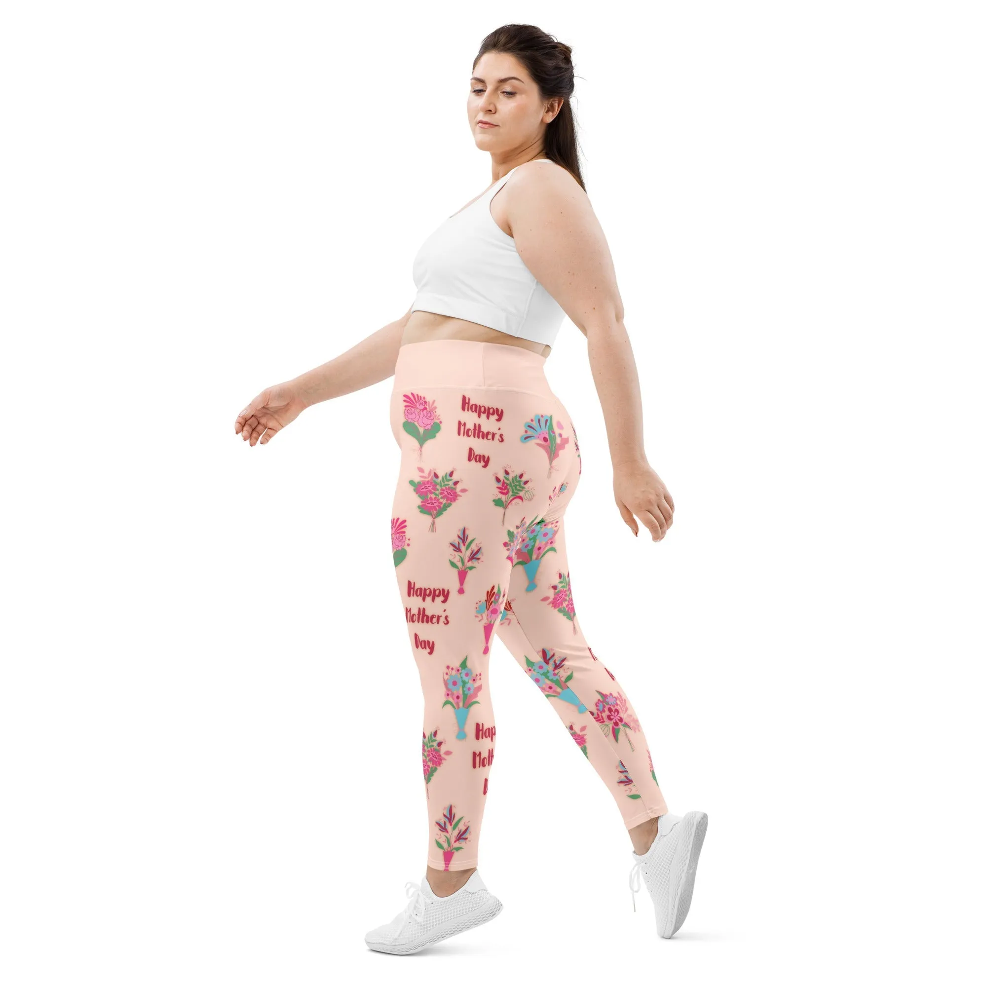 Mother's Day Bouquet Plus Size Leggings