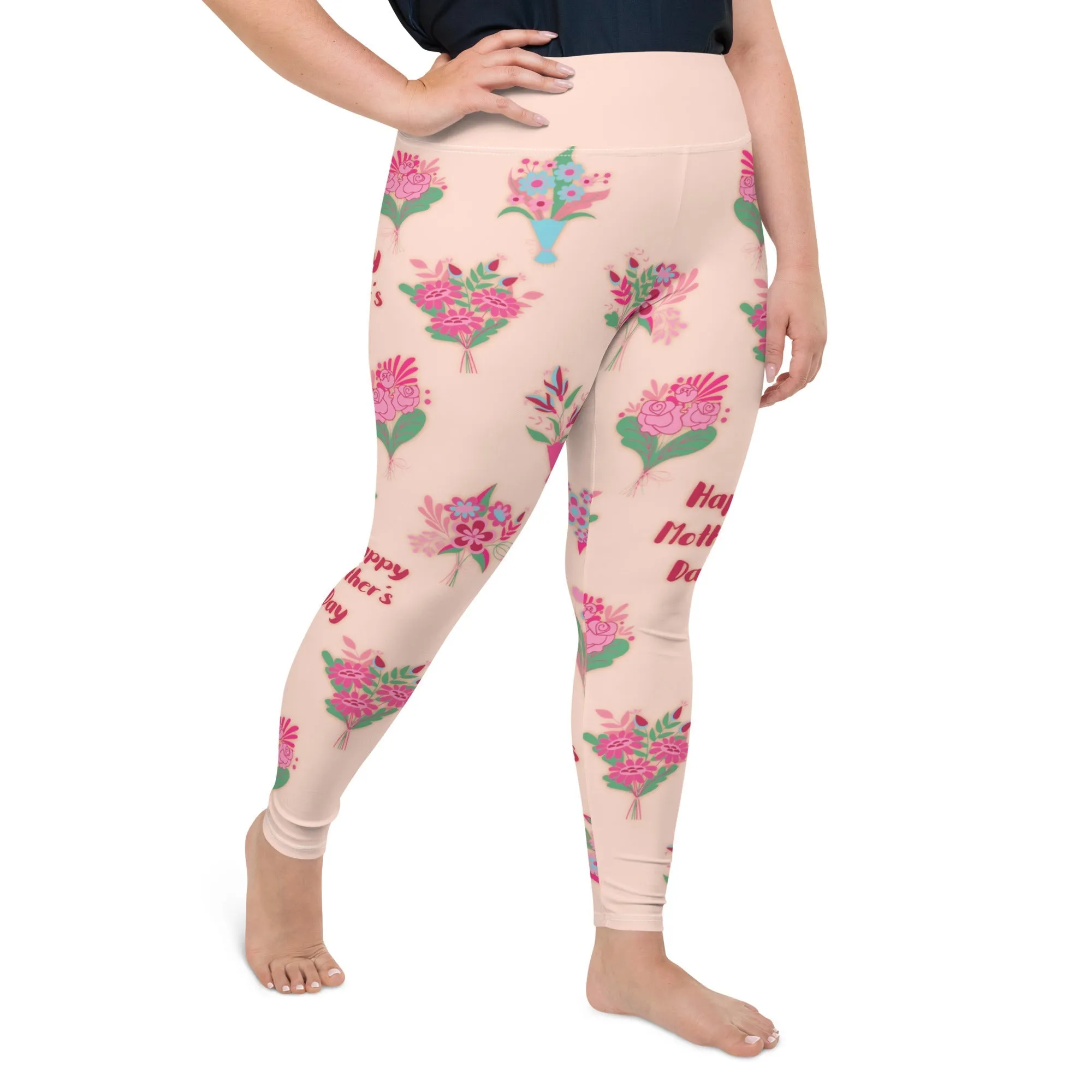 Mother's Day Bouquet Plus Size Leggings