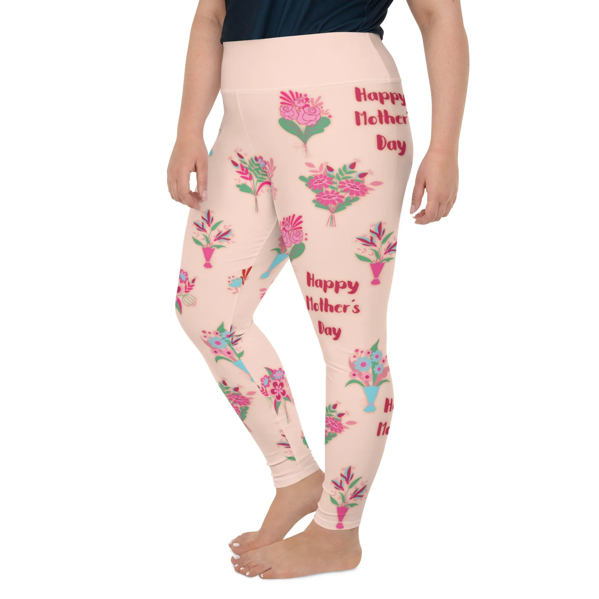 Mother's Day Bouquet Plus Size Leggings