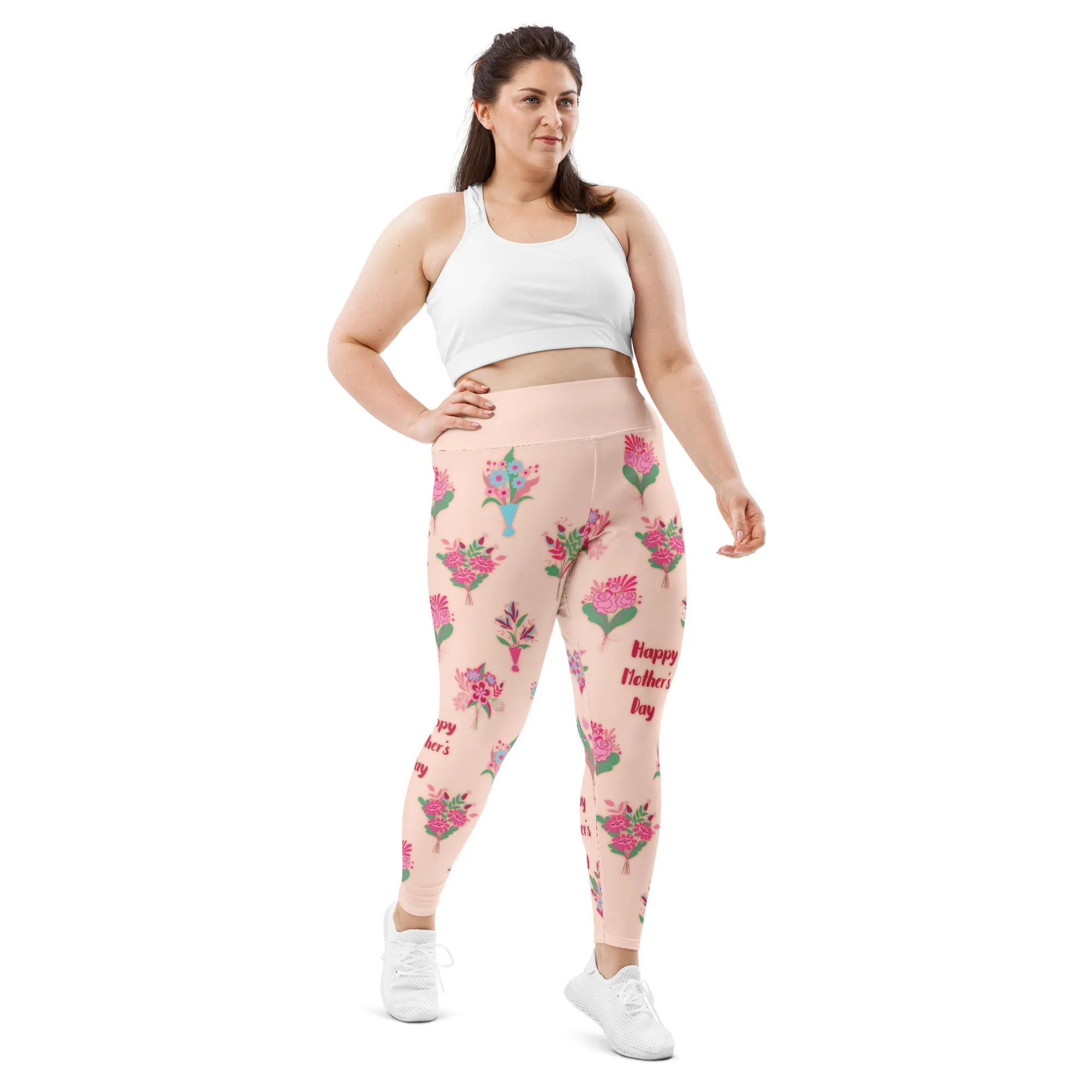 Mother's Day Bouquet Plus Size Leggings