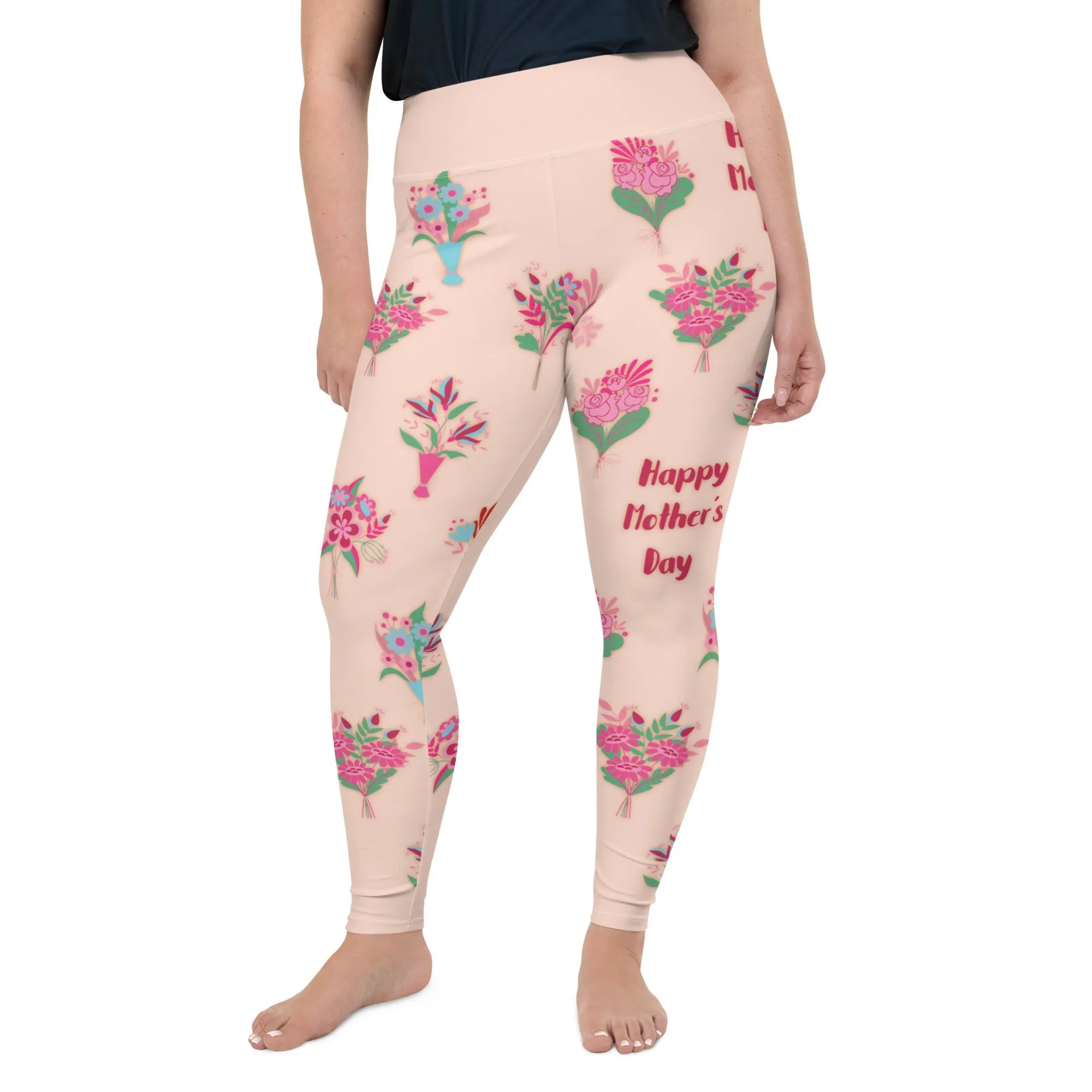 Mother's Day Bouquet Plus Size Leggings