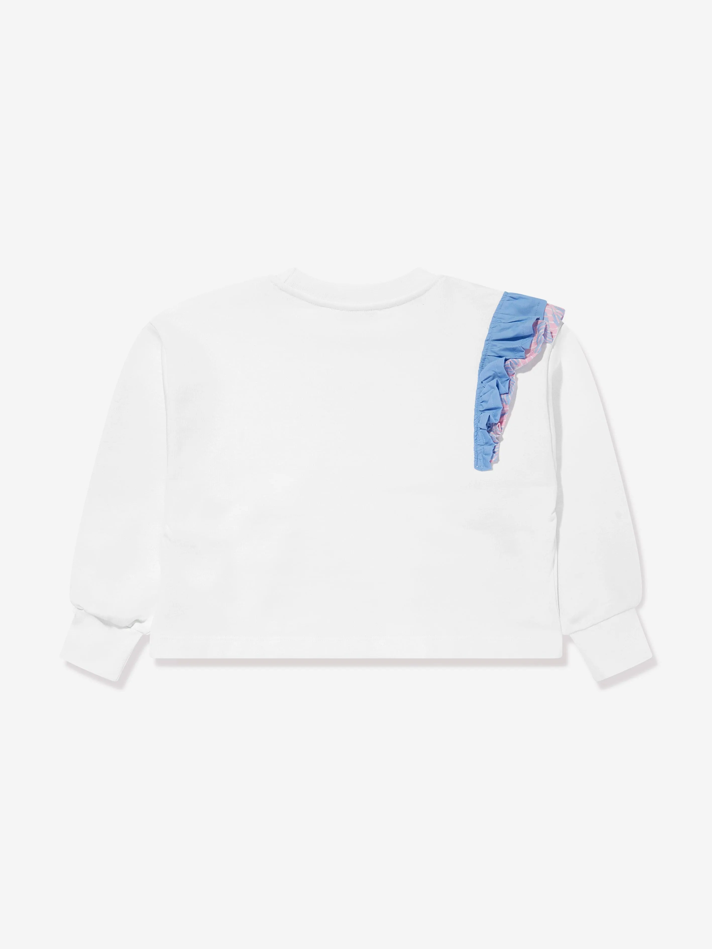 MSGM Girls Ruffle Sweatshirt in White