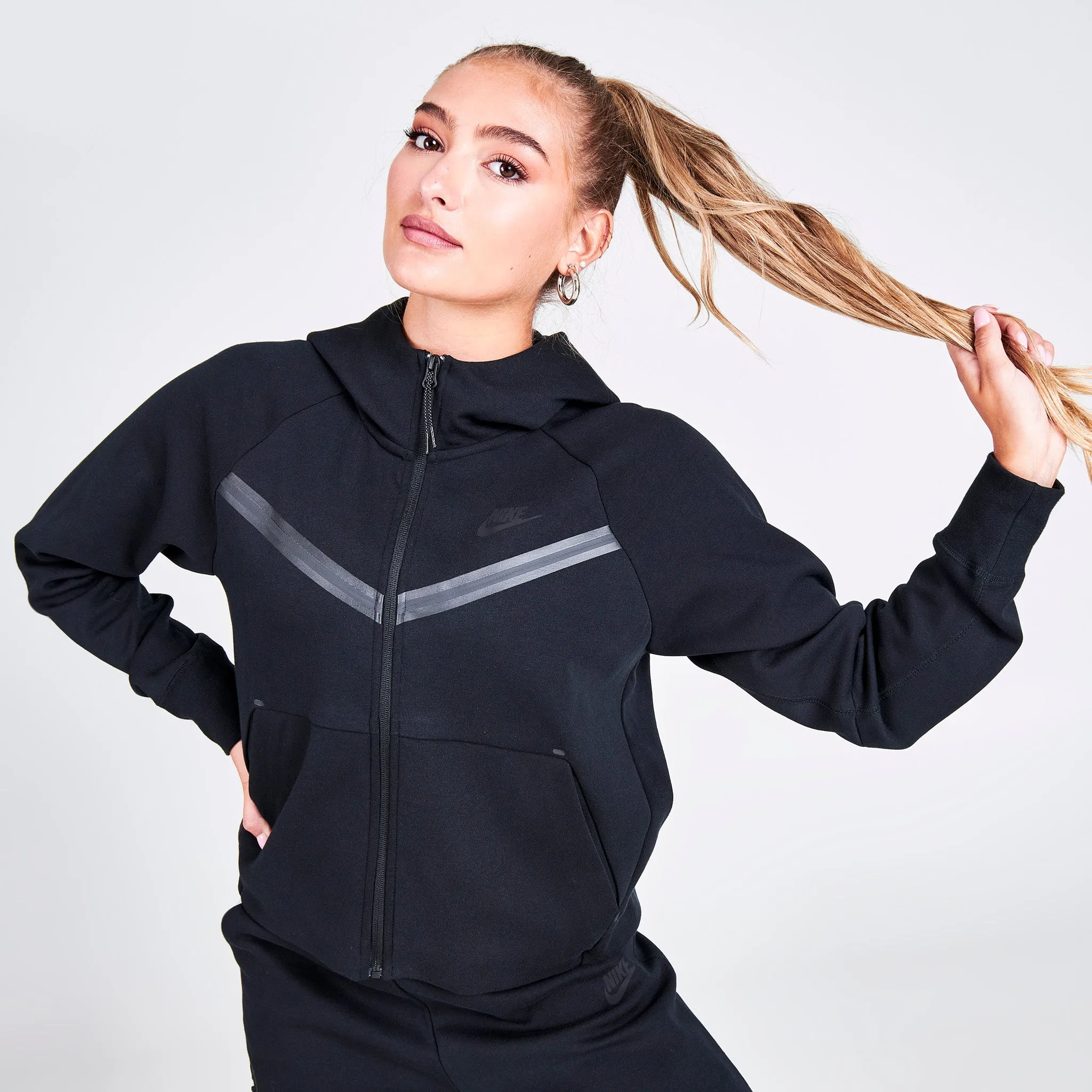 Nike Sportswear Women's Tech Fleece Windrunner Full-Zip Hoodie Black / Black