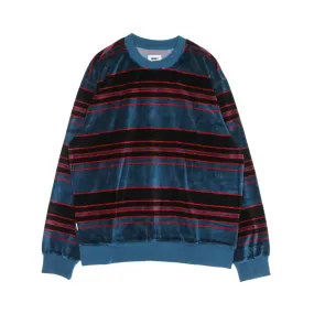 Obey Ronen Velour Sweatshirt - Deep Ocean Multi