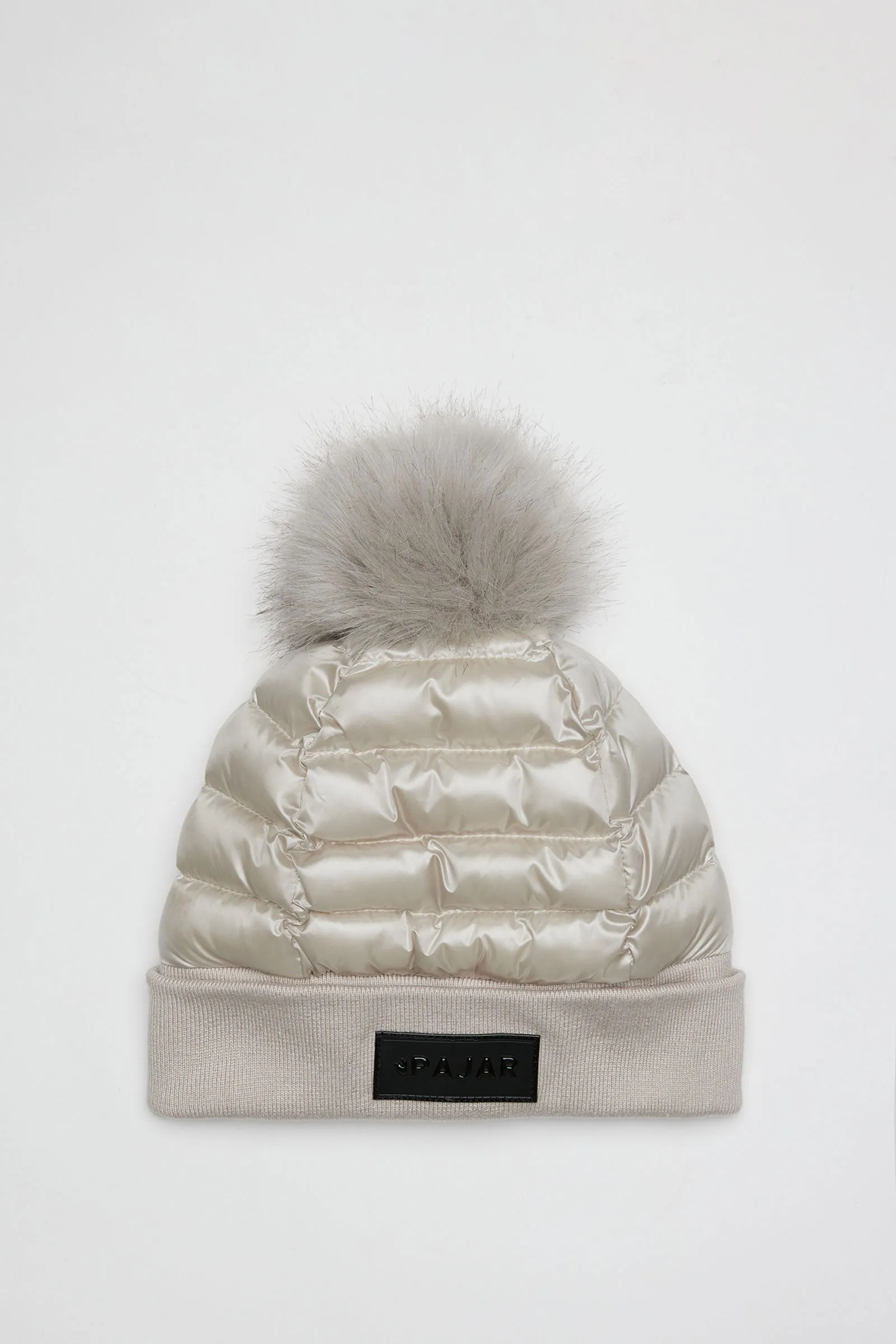 Oriana Women's Quilted Hat w/ Faux Fur Pompom