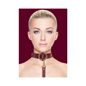 Ouch Halo Collar With Leash Burgundy