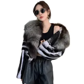 Patch Fur Collar Coat