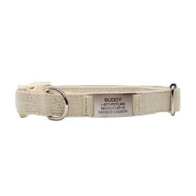 Personalized Cotton Hemp Dog Collars with Slide-On Tag