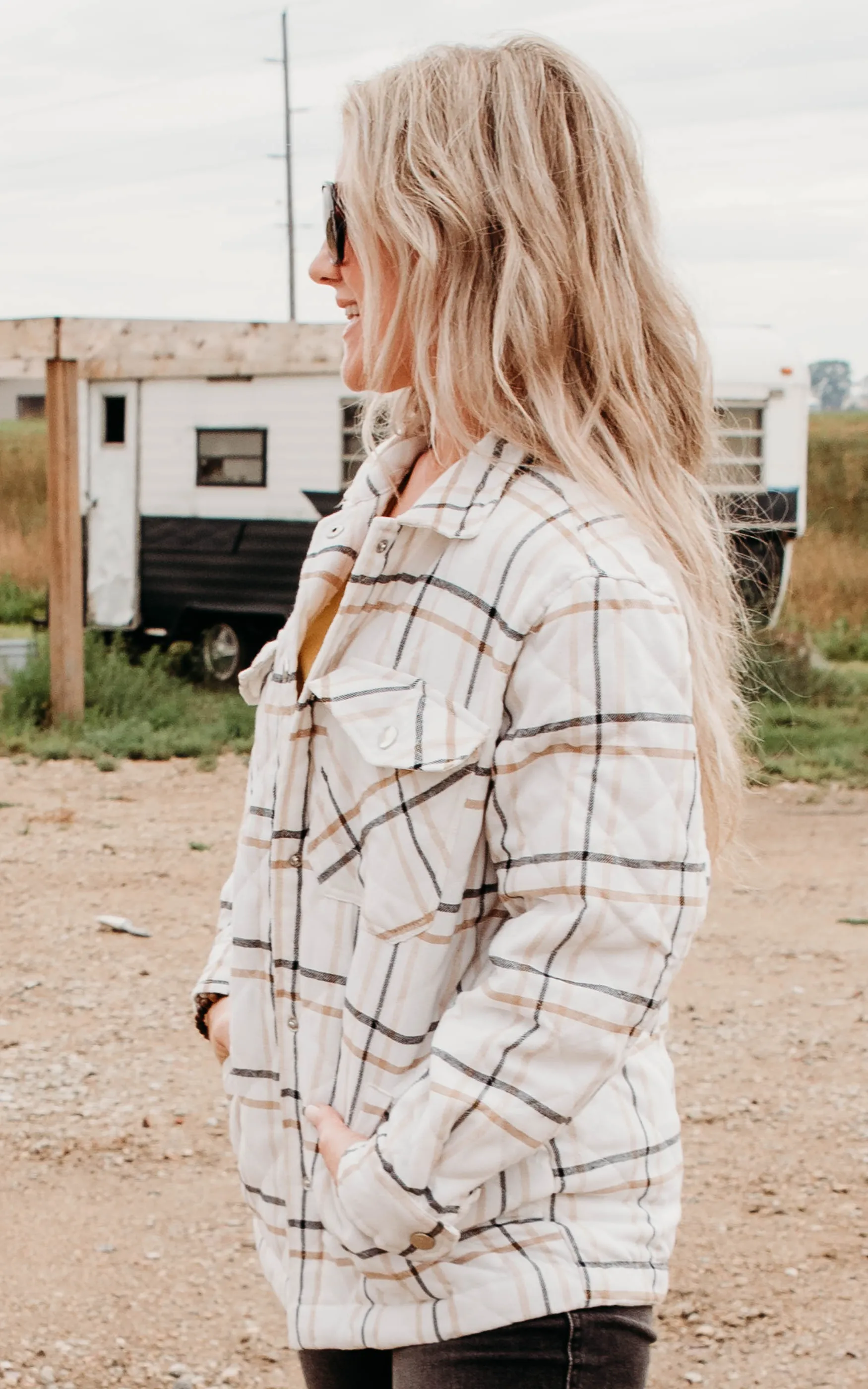 Plaid Print Quilted Shacket