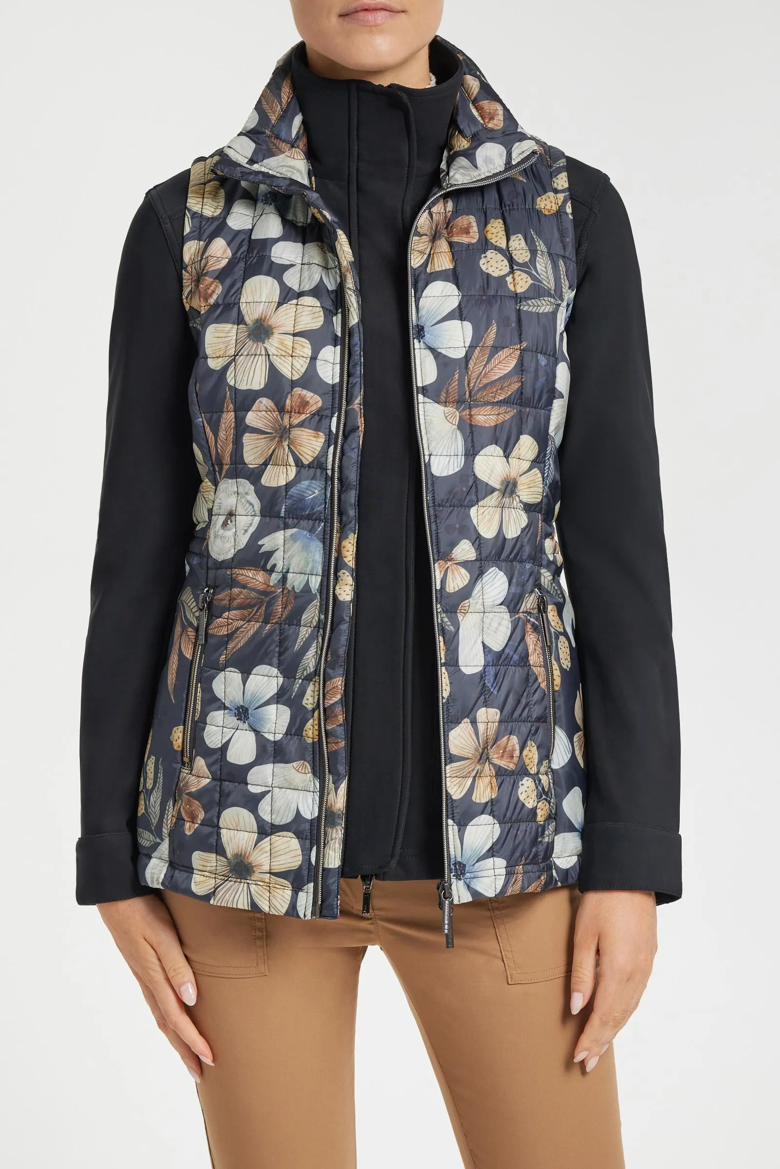 Printed Montreal High Collar Vest