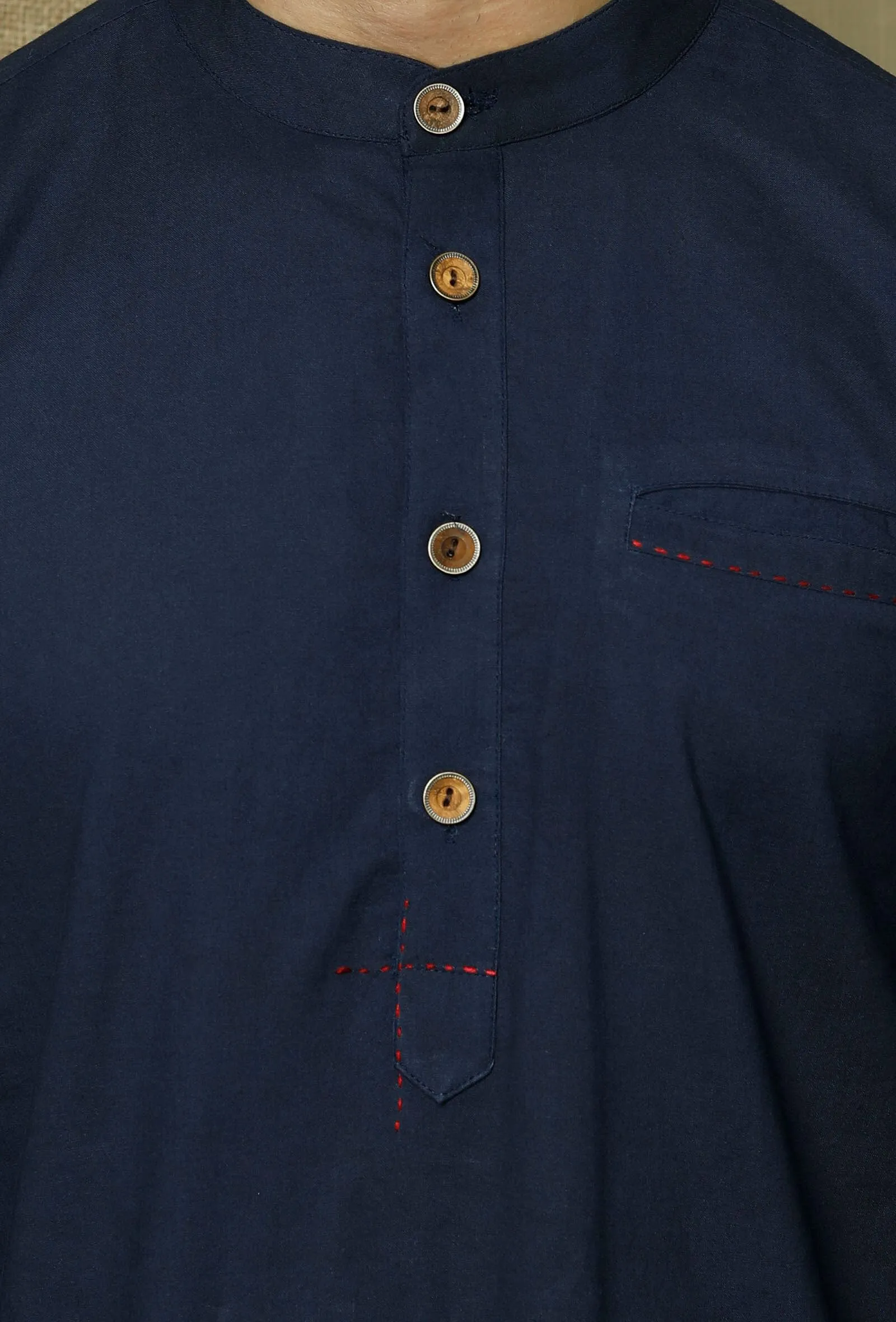 Prussian Blue  Cotton Kurta