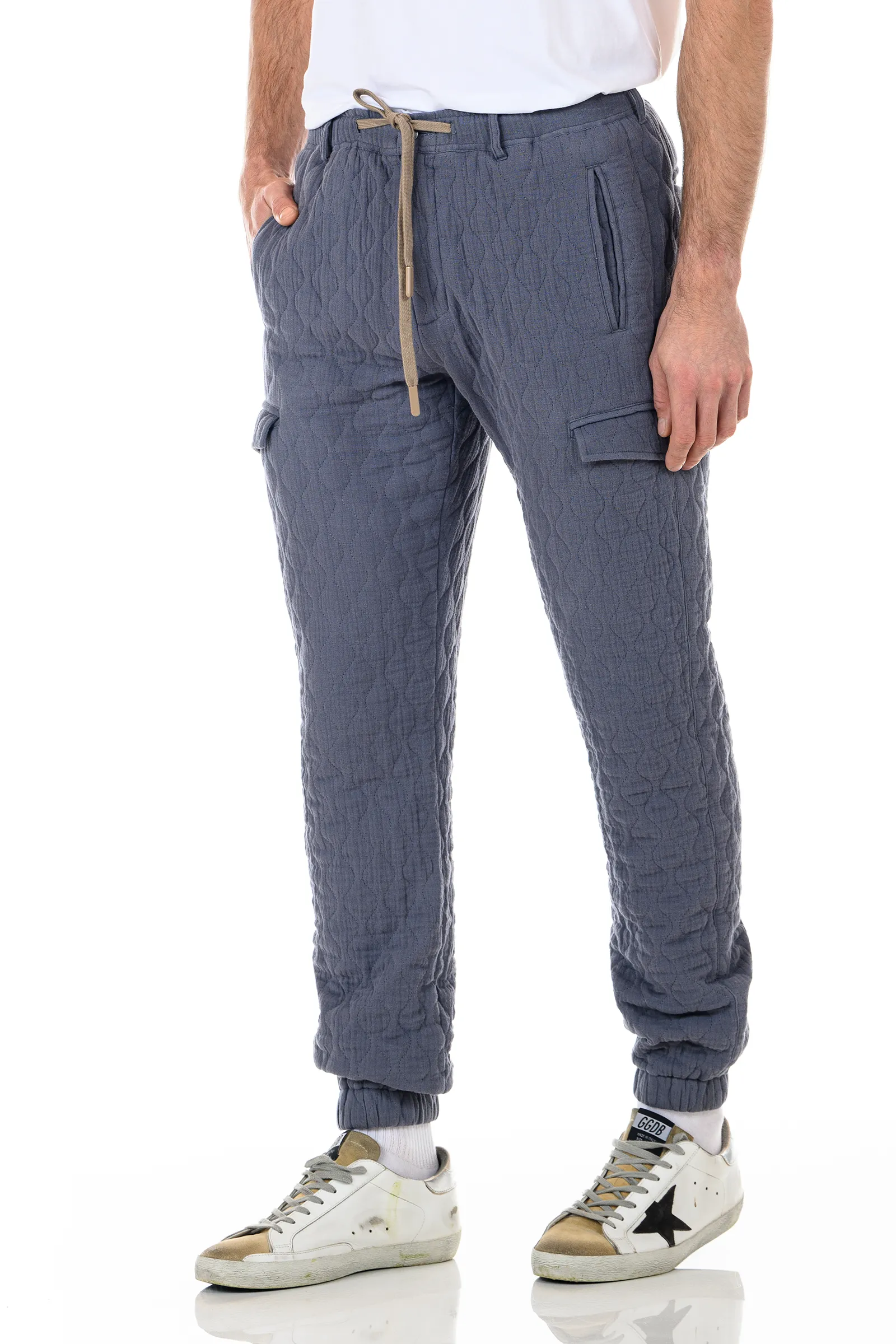 Quilted Jogger - Steel Blue