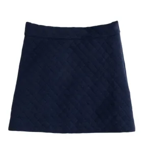 Quilted Mini Skirt- Navy