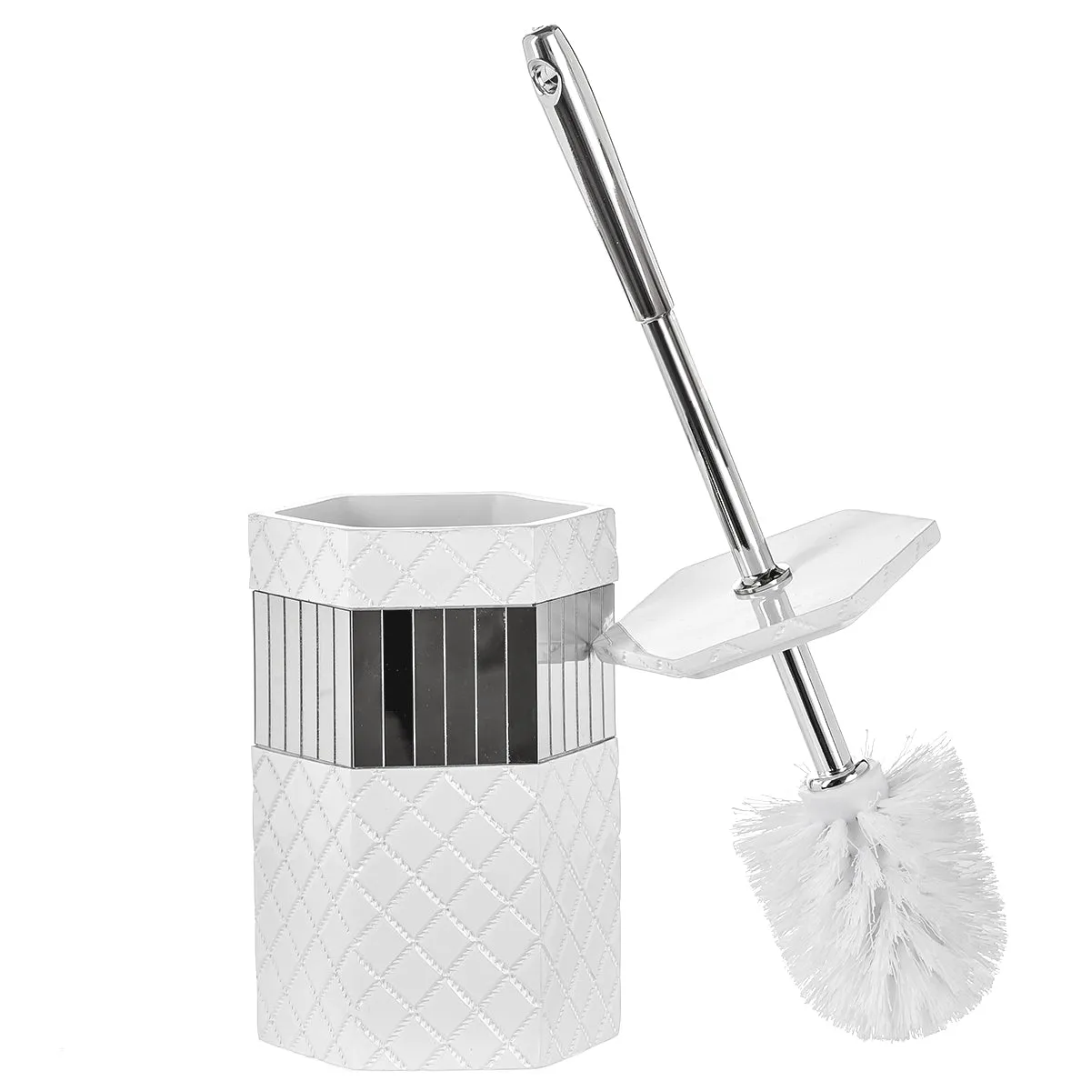 Quilted Mirror Toilet Brush With Holder (Wholesale)