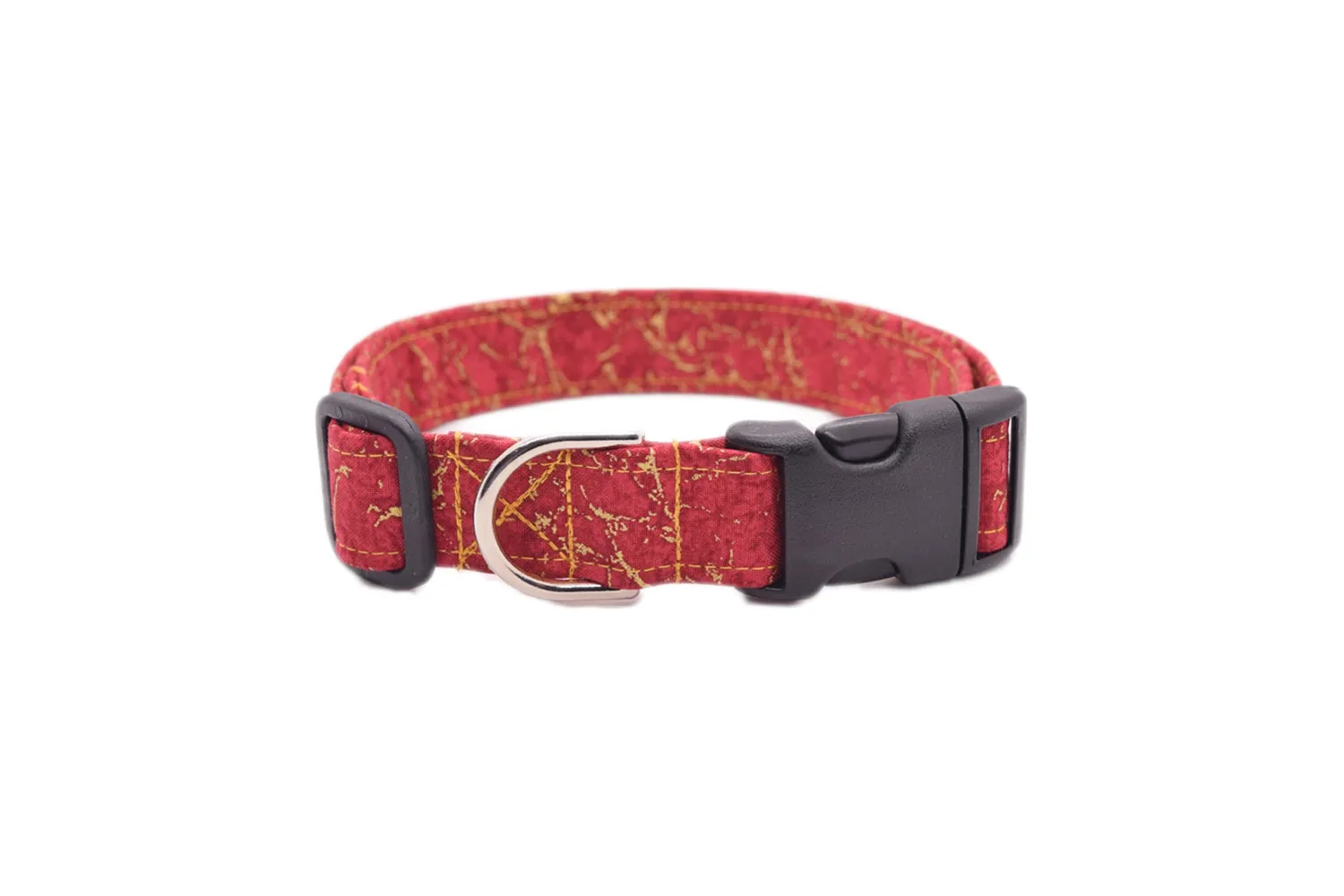 Red & Gold Marble Dog Collar