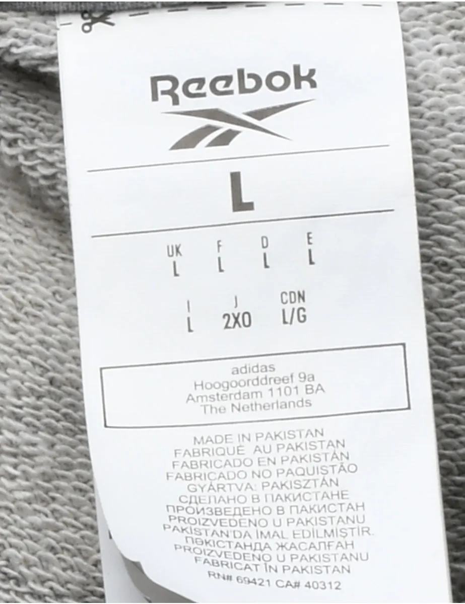 Reebok Printed Grey, Navy & Red Hoodie - L