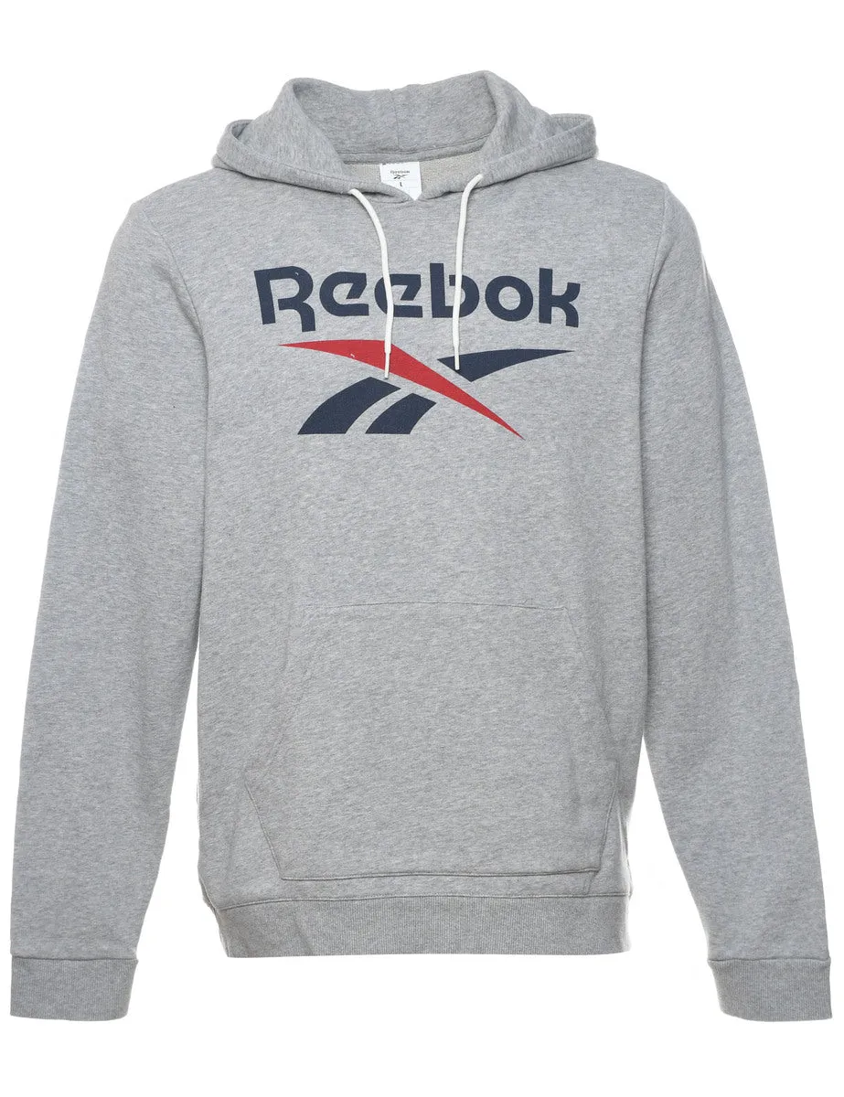 Reebok Printed Grey, Navy & Red Hoodie - L