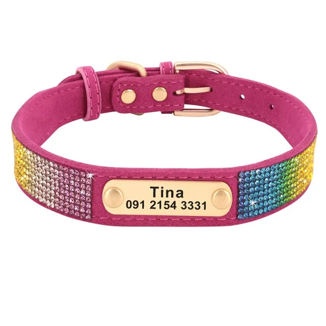 Rhinestone Pet Collars | Small Dog ID Collars |Personalized