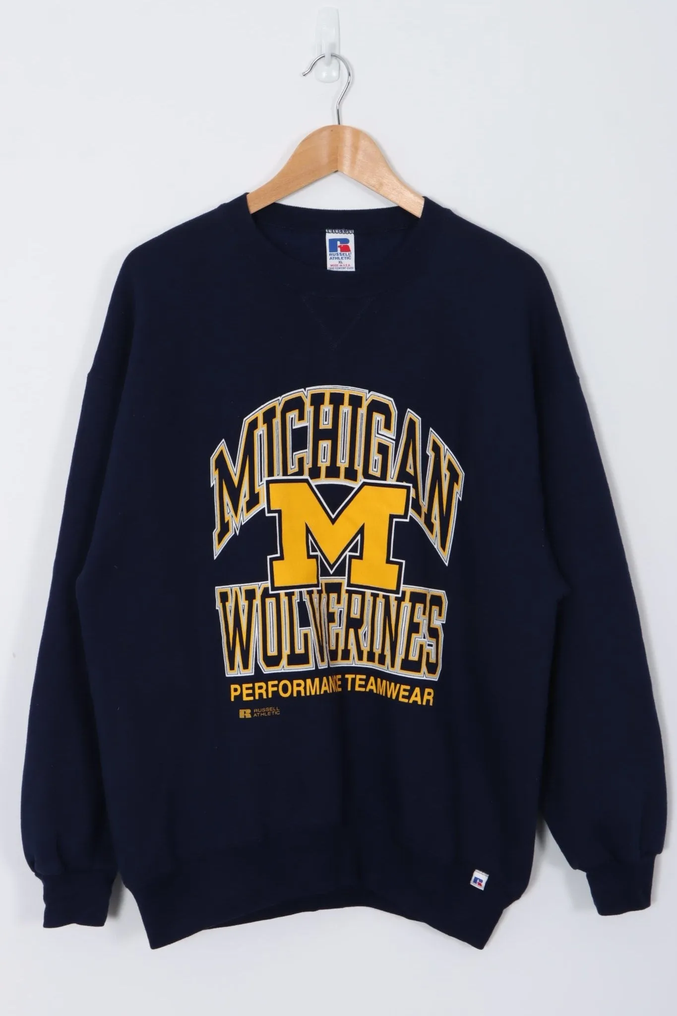 RUSSEL Michigan Wolverines College Football Sweatshirt (XL)